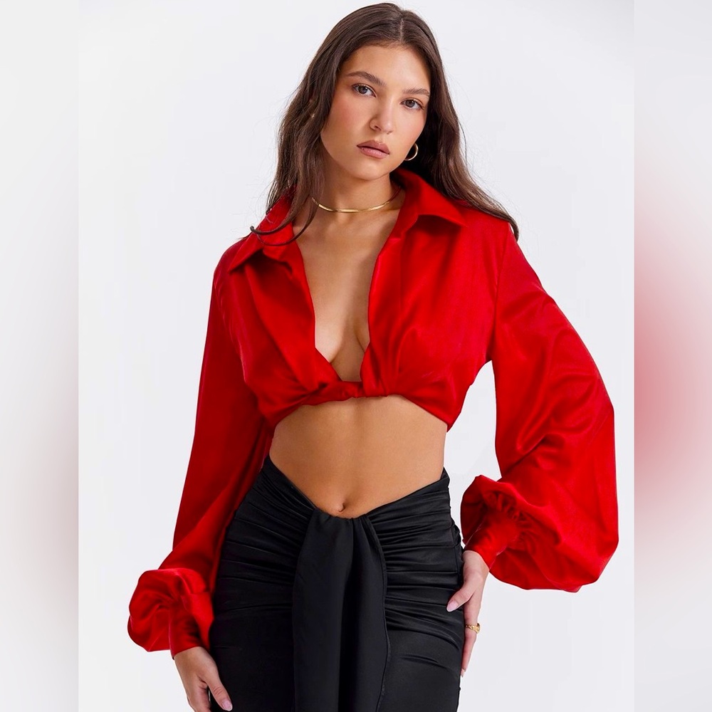 House of CB Red Top Laraine Silk